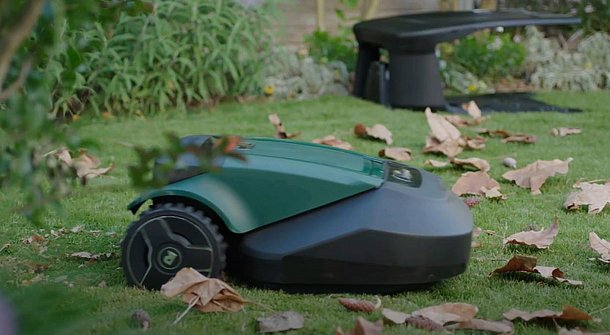 What does a robotic lawnmower do with foliage?